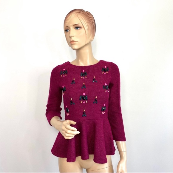 Dolce Vita Anthropologie Gem Drop Peplum top - Picture 15 of 16